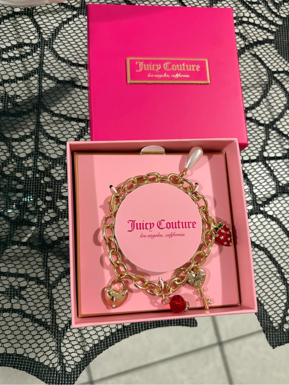 Juicy Couture Gold Charm Bracelet with Charms